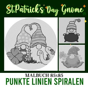 St.Patrick’s Day Gnome Punkte Linien Spiralen Malbuch: Sammlung von 30 gut ausgewählten Bildern über ein Urlaubssymbol zum Ausmalen und Entspannen | ... | Valentinsgeschenke | Geburtstagsgeschenke