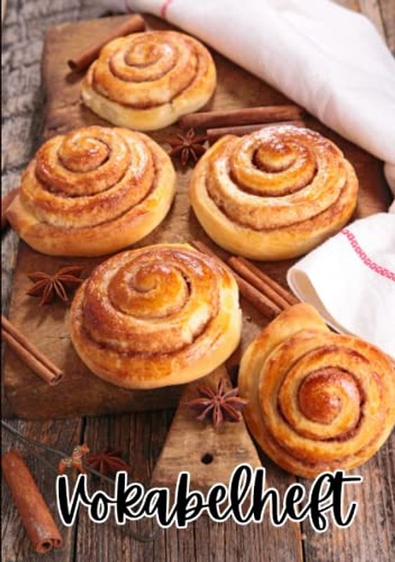 Vokabelheft: Schwedisch Vokabelheft, Motiv: Zimtschnecken, DIN A5, zwei Spalten