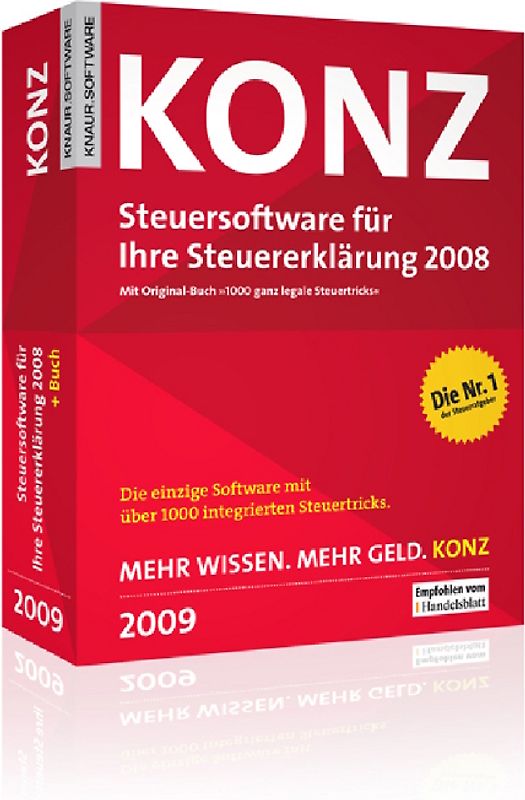 Konz Steuersoftware 2009. Für Ihre Steuererklärung 2008