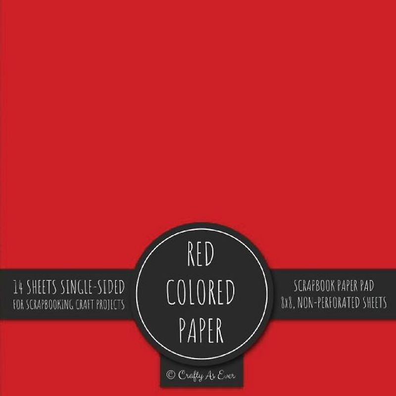 Red Scrapbook Paper Pad 8x8 Decorative Scrapbooking Kit Collection for Cardmaking Gifts, DIY Crafts, Creative Projects, Solid Color Designer Paper