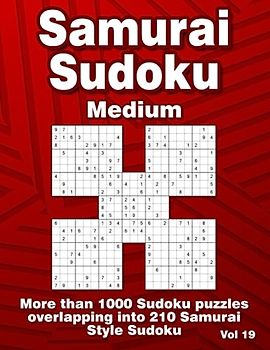 Medium Samurai Sudoku Puzzles: 210 Samurai Style Variations for Adults & Clever Kids