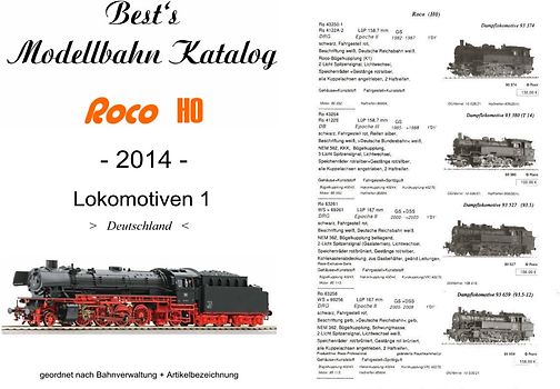 Best`s Modellbahn Katalog Roco H0 Lokomotiven 1 (Deutschland)  2014