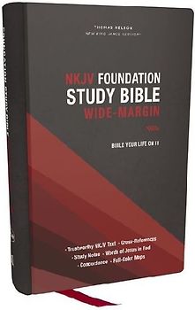 NKJV Foundation Study Bible, Wide-Margin, Black Hardcover, Red Letter