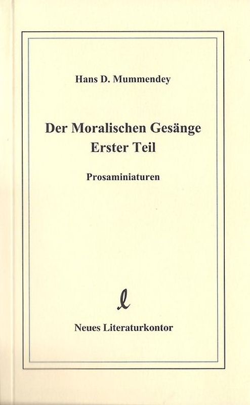 Der Moralischen Gesänge Erster Teil