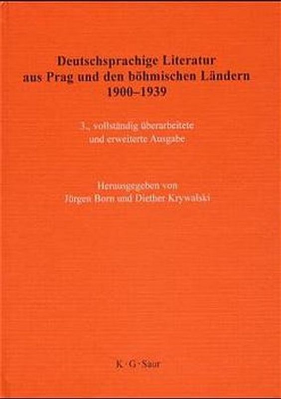 Deutschsprachige Literatur aus Prag und den böhmischen Ländern 1900-1939