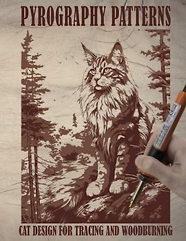 Pyrography Patterns: Cat Design for Tracing and Woodburning