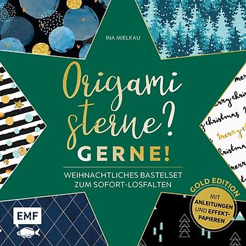 Origamisterne? Gerne! – Gold Edition – Weihnachtliches Bastelset zum Sofort-Losfalten