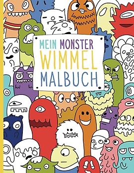 Mein Monster Wimmel Malbuch: 50 detaillierte Wimmelbilder zum Entdecken und Ausmalen für Kinder ab 6+ Jahren