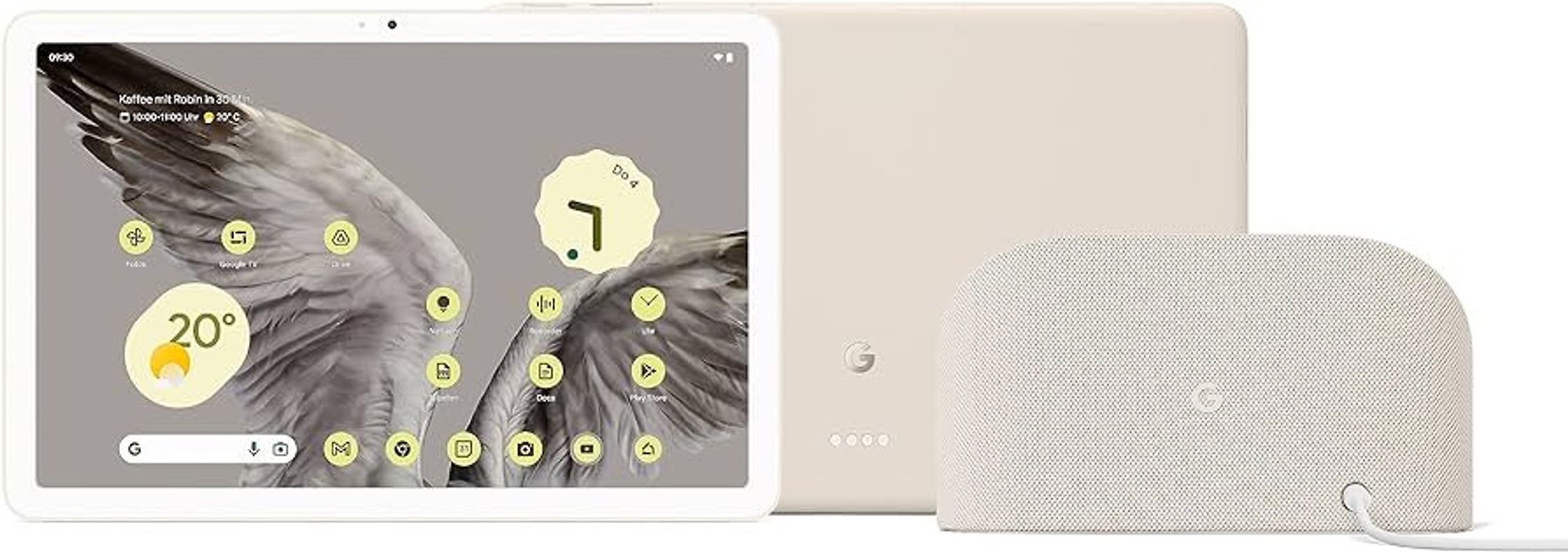 Google Pixel Tablet 11" 128 Go [Wi-Fi, incl. station d'accueil et haut-parleur] porcelaine