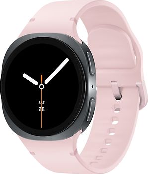 Samsung Galaxy Watch8 40 mm Boîtier aluminium graphite sur Sport en silicone S/M rose [Wi-Fi]