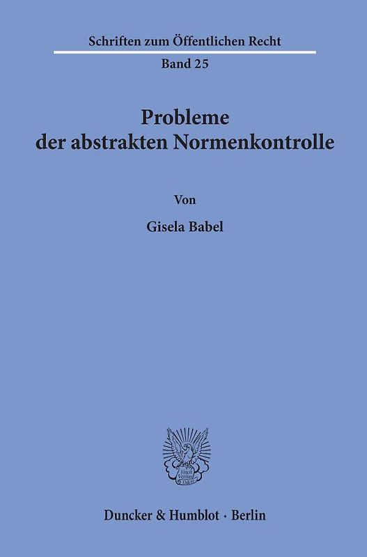 Probleme der abstrakten Normenkontrolle.
