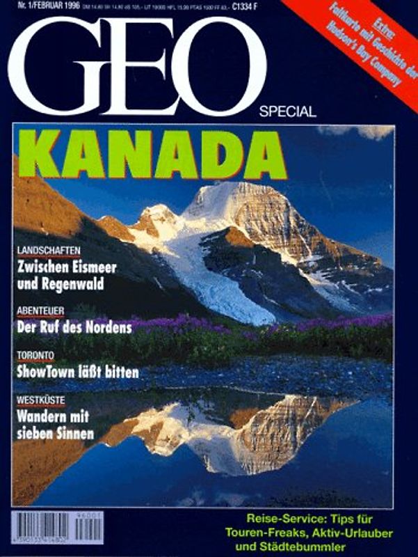 GEO Special 01/1996: Kanada - Zwischen Eismeer und Regenwald, Der Ruf des Nordens, ShowTown läßt bitten, Wandern mit sieben Sinnen [Broschiert]