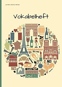 Hefte - Blöcke - Notizen Vokabelheft: Vokabelheft DIN A4, 50 Seiten, Soft Cover, Inhaltsverzeichnis, 2 Spalten, Erfolgs-Tracker, Universal Schulheft Europa Design