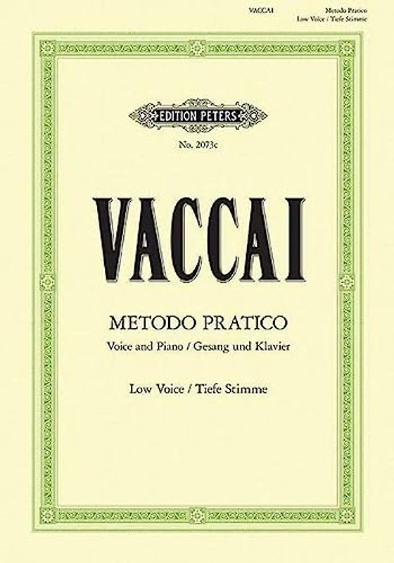 Metodo Pratico di Canto Italiano: Tiefe Singstimme / (für Gesang und Klavier) (Edition Peters)