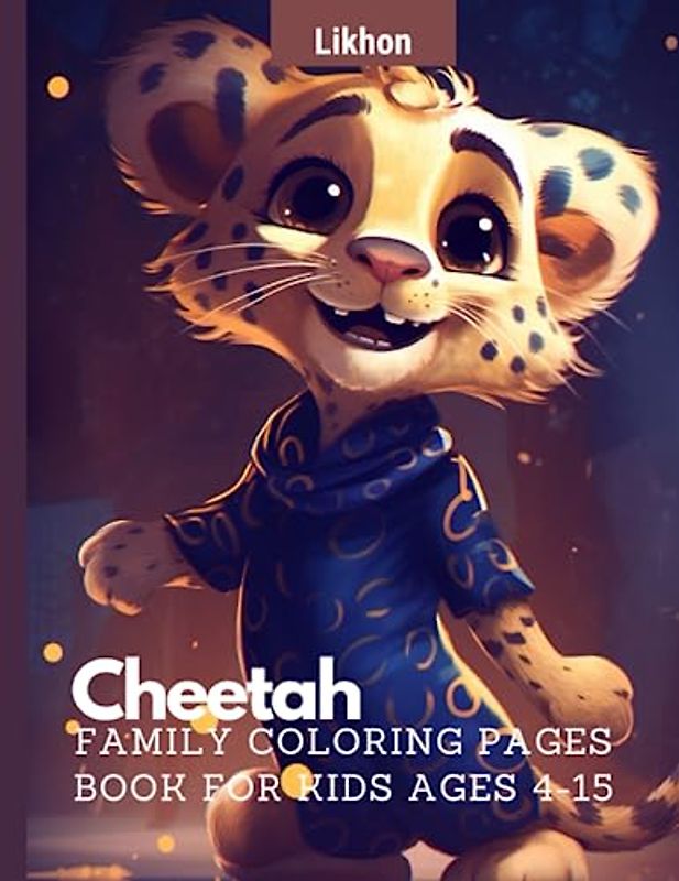 Likhon Cheetah Family Coloring Pages Book for Kids Ages 4-15