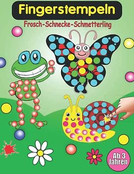 Fingerstempeln ab 3 Jahre: Mit 45 süßen Tiermotiven Finger Stempeln Buch für kleine Künstler- Fingerstempelbuch Tiere für Kinder zum Basteln, Malen und Stempeln.