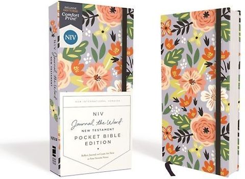 Niv, Journal the Word New Testament (Perfect for Note-Taking), Pocket Bible Edition, Hardcover, Floral, Red Letter, Comfort Print
