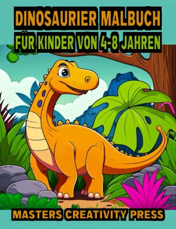 Dinosaurier Malbuch für Kinder von 4-8 Jahren: Dino Malblock Malheft Geschenk für Jungen Mädchen Kindergarten mit 45 Motiven zum Ausmalen | Coloring Book for Kids