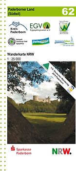 Paderborner Land (Südteil) Blatt 62, topographische Wanderkarte NRW