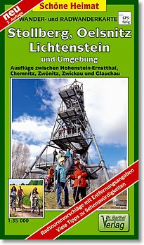Wander- und Radwanderkarte Stollberg, Oelsnitz, Lichtenstein und Umgebung