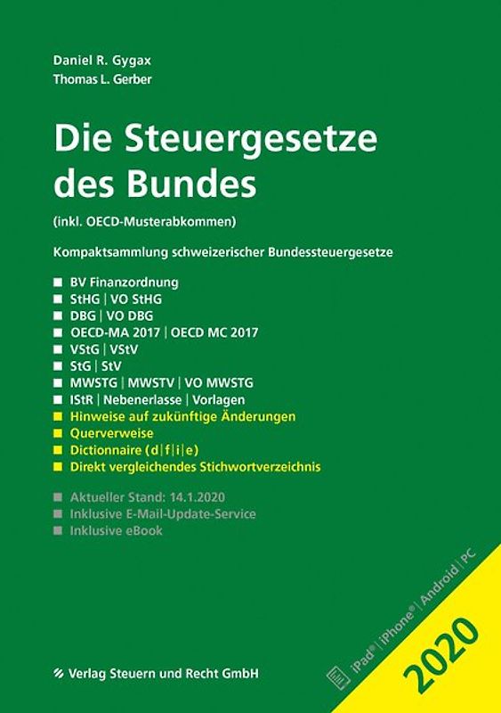 Die Steuergesetze des Bundes 2020