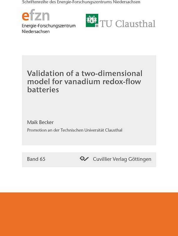Validation of a two-dimensional model for vanadium redox-flow batteries