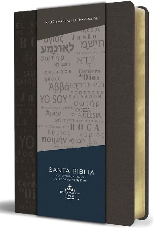 Biblia Rvr 1960 Letra Grande Tamaño Manual, Simil Piel Gris Con Nombres de Dios / Spanish Bible Rvr 1960 Handy Size Large Print Leathersoft Grey, Names of God