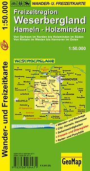 Weserbergland Wander- und Freizeitkarte. 1:50.000