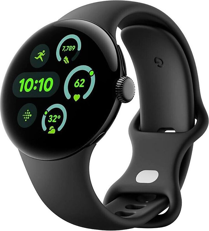 Google Pixel Watch 3 45 mm noir mat Bracelet sport volcanique [Wi-Fi + 4G]
