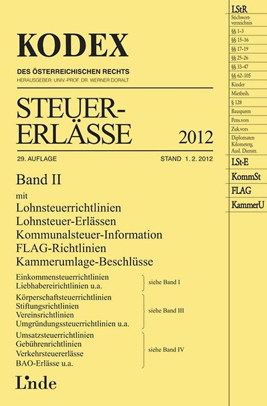 KODEX Steuer-Erlässe 2012 Band II