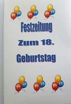 Festzeitung zum 18. Geburtstag