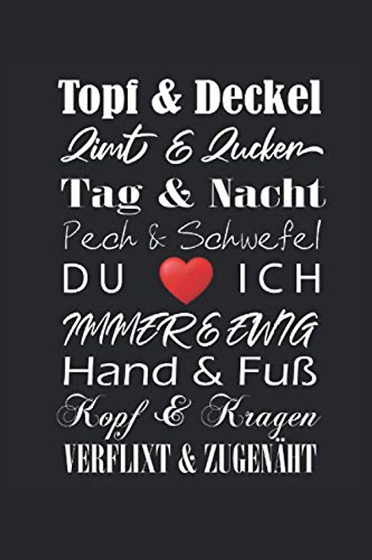 Topf und Deckel Liebe Valentinstag: Liniertes Notizenheft Tagebuch ToDo Aufgabenbuch Aufgabenheft (15,24 x 22,86 cm; ca. A5) mit 120 Seiten / Geschenk ... für Freund, Freundin, Ehefrau oder Ehemann.