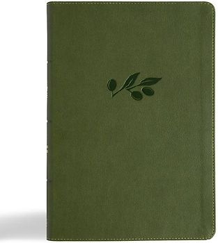 CSB Giant Print Single-Column Bible, Olive Leathertouch