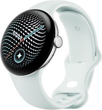 Google Pixel Watch 5 45 mm Boîtier en aluminium couleur argent poli avec bracelet Sport Band brume [Wi‑Fi]