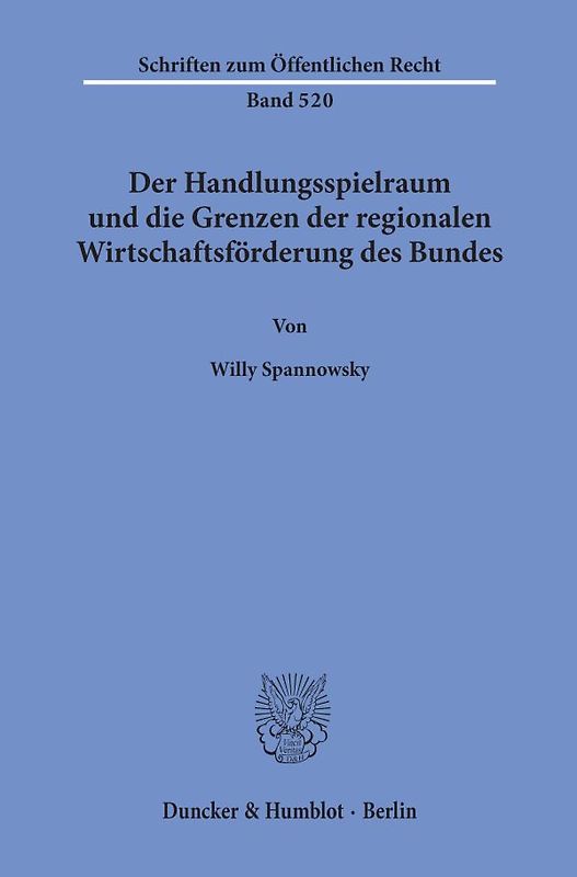 Der Handlungsspielraum und die Grenzen der regionalen Wirtschaftsförderung des Bundes.