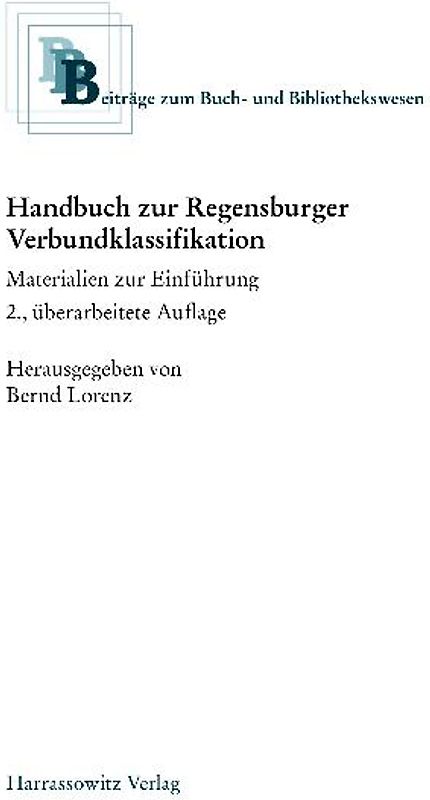 Handbuch zur Regensburger Verbundklassifikation