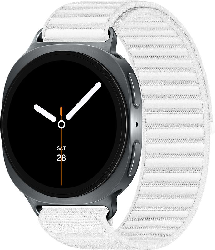 Samsung Galaxy Watch8 40 mm Boîtier aluminium graphite sur Confort S/M blanc [Wi-Fi + 4G]