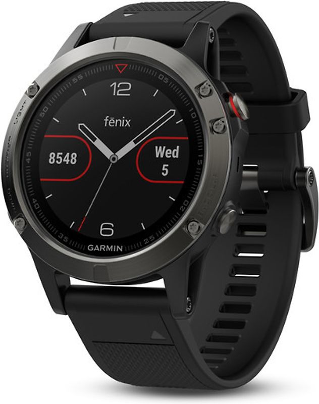 Garmin Fenix 5 47 mm grise au bracelet silicone noir