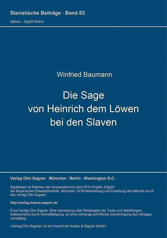 Die Sage von Heinrich dem Löwen bei den Slaven