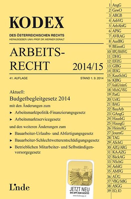 KODEX Arbeitsrecht 2014/15