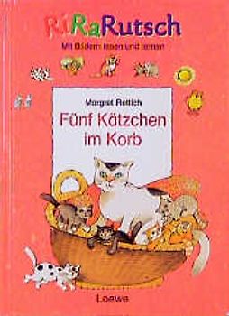 Fünf Kätzchen im Korb