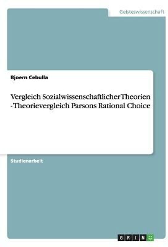 Vergleich Sozialwissenschaftlicher Theorien - Theorievergleich Parsons Rational Choice