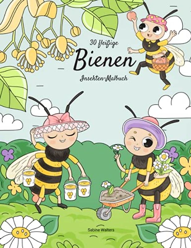 30 fleißige Bienen Insekten-Malbuch