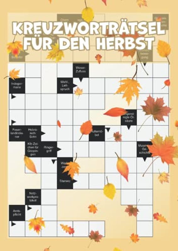 Kreuzworträtsel für den Herbst: Harte Fragen für wahre Rätselmeister | Beschäftigung für den Herbst | Rätselzeit für Groß und Klein