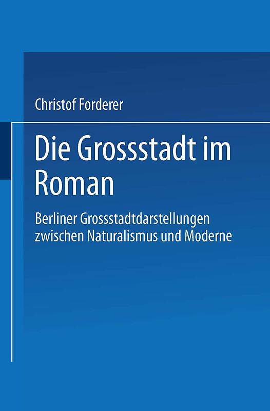 Die Großstadt im Roman