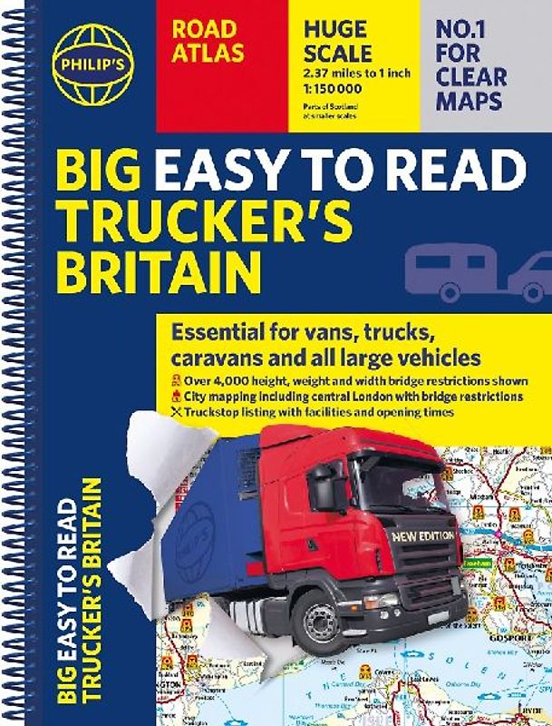 Philip's Big Easy to Read Trucker's Road Atlas Britain
