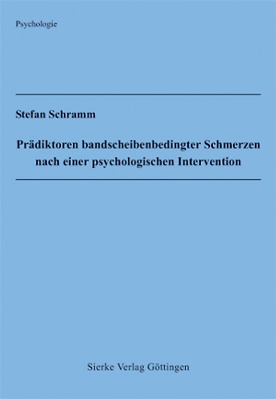 Prädiktoren bandscheibenbedingter Schmerzen nach einer psychologischen Intervention