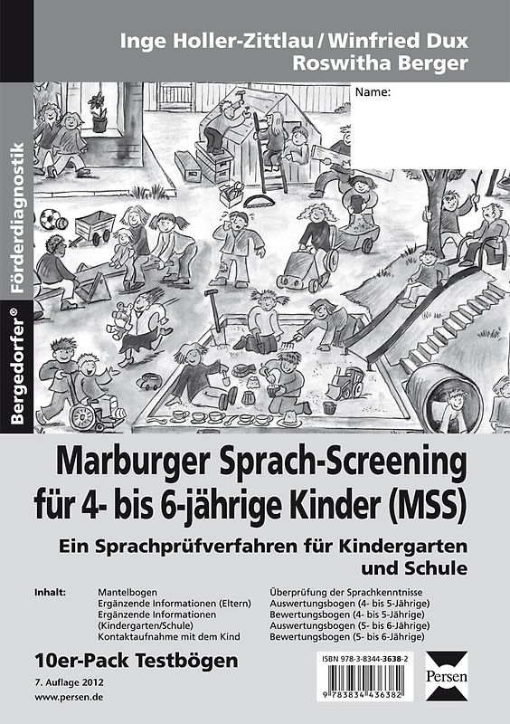 Marburger-Sprach-Screening - Testbögen. Ein Sprachprüfverfahren für Kindergarten & Schule (1. Klasse/Vorschule)