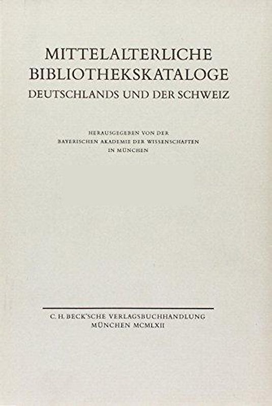 Mittelalterliche Bibliothekskataloge Bd. 3 Tl. 2: Bistum Eichstätt