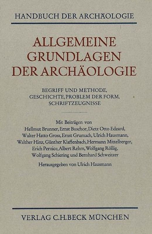 Allgemeine Grundlagen der Archäologie